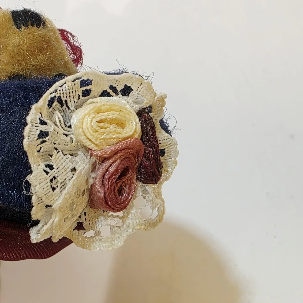 Vintage Boyd's Bears Plush T. F. Wuzzie TATUM Blue Dress & Hat 3.5 Inches